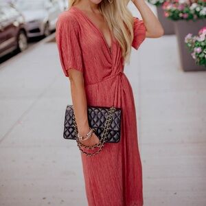 All in Favor, mauve Midi Dress with slits